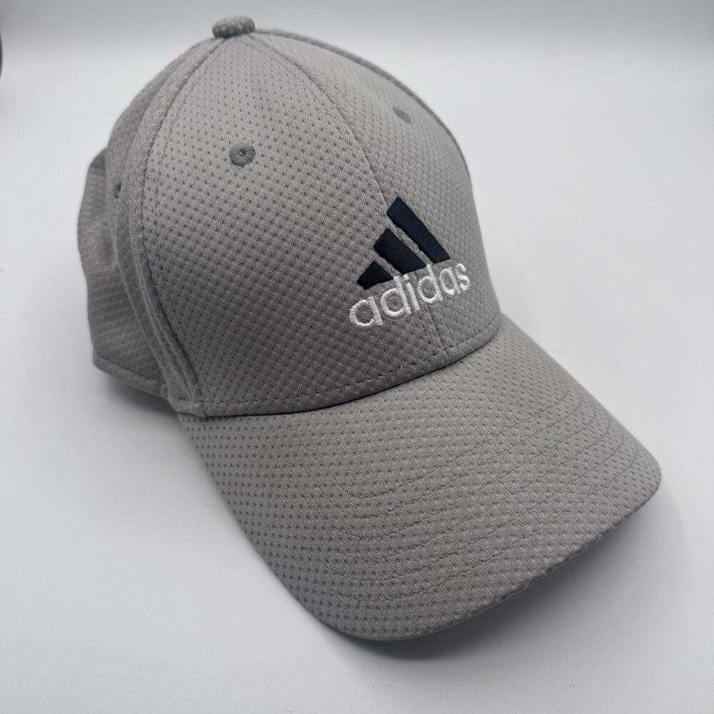 Adidas A-Flex Climalite Performance Cap Gray S/M Stretch Fit Mesh Golf Hat